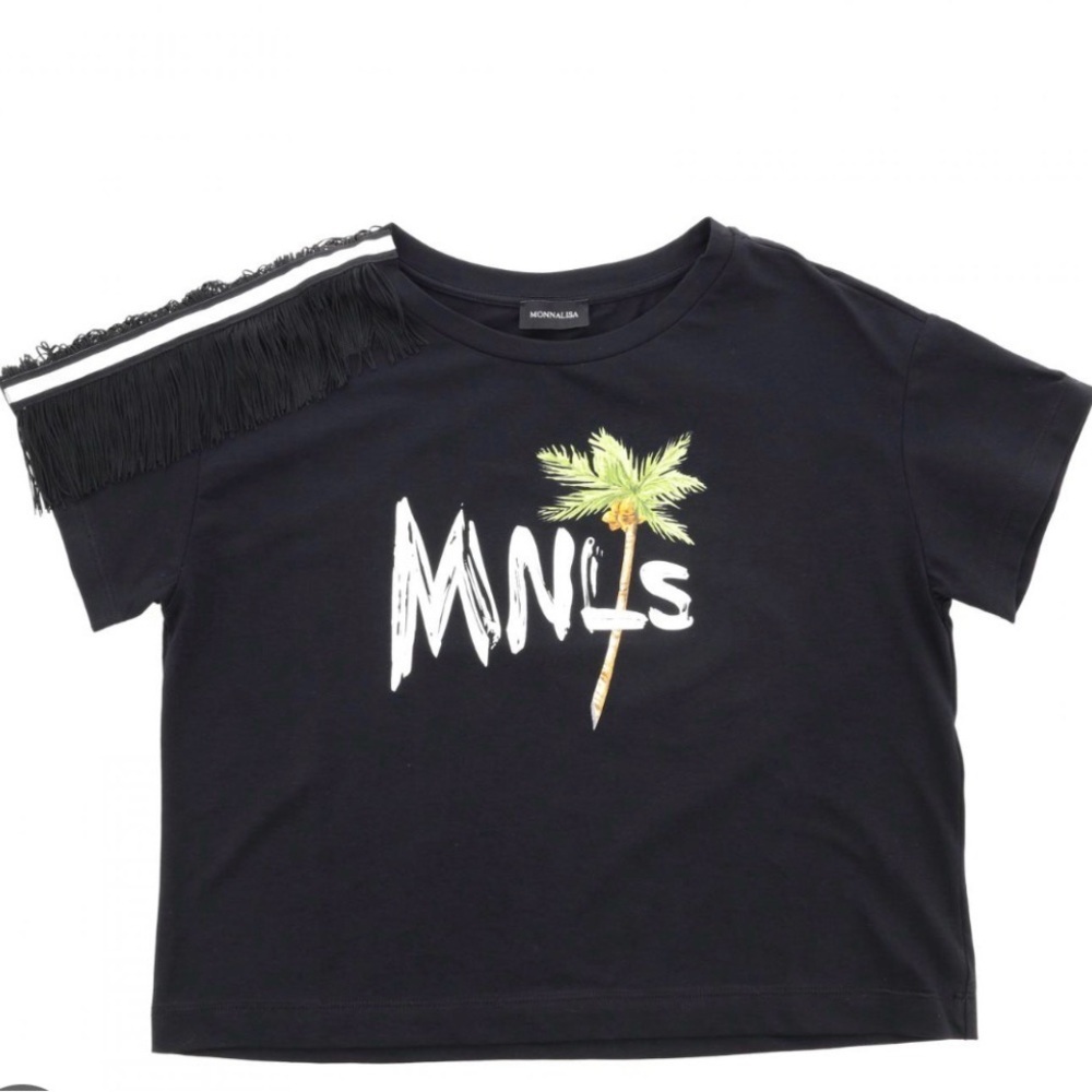 Monnalisa Palm Tree Fringe Shirt
